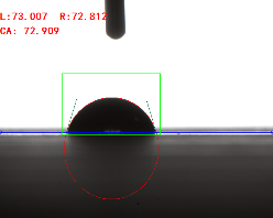 金屬陶瓷膜接觸角測量實圖 金屬陶瓷膜接觸角測量實圖